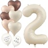 Lasocy Number Balloons, Dullness 2nd Birthday Decoration, Balloons, Large Number