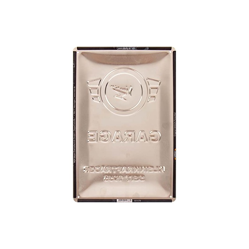 Metal embossed sign "SIMSON-Garage" 20x30 cm, gray/white