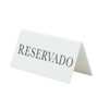 Securit Reservation Table Stands, Reservado-Spanish (Set of 5), White, 5x10x4,