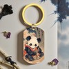 XIOUDO Ukiyo-e Panda Key Holder, Japanese Style Design, Includes Metal