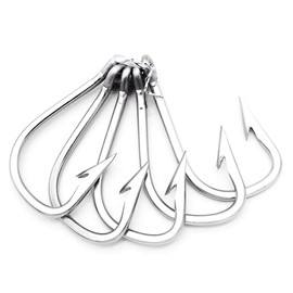SENYU Saltwater Large Giant Shark ,Tuna and Catfish Hooks Extra Strong Stainless Steel Fishing Hooks (9/0(Pack of 5))
