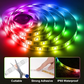 HOUHUI LED Strip Lights 6.56Ft, RGB LED Lights Strip for 40-60in TV Backlight, RGB Color Strips Light Waterproof IP65 with Remote, USB Bias LED Lights Kit for Bedroom PC Monitor Mirror Cabinet Desk
