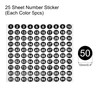 sourcing map Pack of 25 1 to 100 Number Stickers