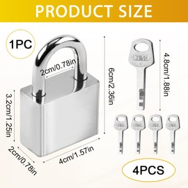 Heavy Duty Padlock 40 mm with 4 Keys, Locks with Keys, Padlock, Locker Padlock with Key for Locker, Sheds, Garages, Fences and Garden Applications