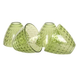 COMPIXIU Green Glass Shades Replacement for Light Fixtures, 5.4"W x 4.2"H, Water Ripple Glass Lamp Shade for Wall Sconce Kitchen Island Pendant Lights Chandeliers, with 1-5/8" Fitter Opening, 4 Pack