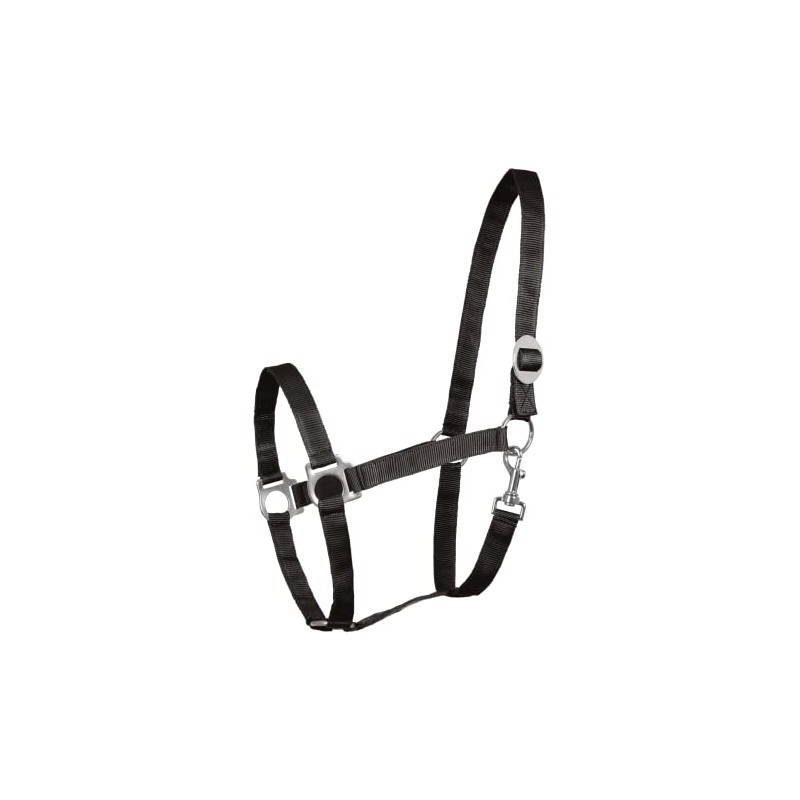 Perlon Headcollar for Warmbloods Black black Size:VB