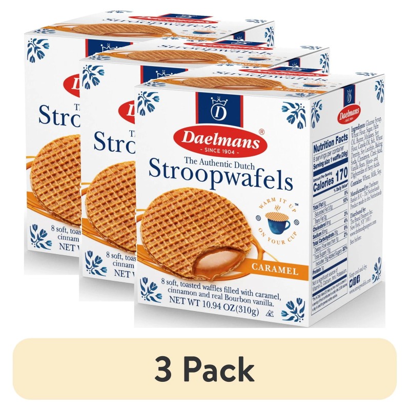 Daelmans (3 pack) Daelmans Caramel Stroopwafels, 10.94 oz, 8 Count
