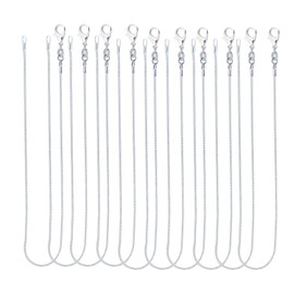CrazyPiercing 10pcs 24 Inch Silver Plated with 925 Stamp 1.2mm DIY Snake Chain Charms Link Necklace With Lobster Clasps for Jewelry Making (24)
