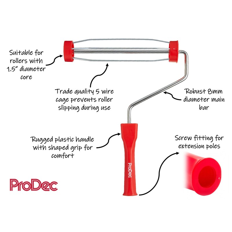 ProDec 9 inch x 1.5" Plastic Handle Trade Professional Paint