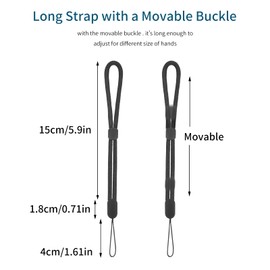 Cobee Hand Wrist Strap Lanyard, Adjustable Nylon Wrist Strap Lanyard, Colorful Hand Wrist Straps for Mobile Phone, Camara, Keys, Wallet, USB Flash Drive, ID Name Tag Badge, Mp3, Mp4(6 Pcs Black Color)