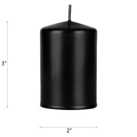 Mega Candles 1 pc Unscented Solid Dome Top Black Pillar Candles, Hand Dipped Overlay Wax Candle 2 Inch x 3 Inch, Home Décor, Spas, Weddings, Celebrations, Party, Events, Memorials, Vigils, Prayers