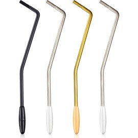 4 Pieces 6 mm Thread Tremolo Arm Electric Guitar Tremolo Arm Thread Metal Single Tremolo Arm Whammy Bar with Tip for Stratocaster Electric Guitar Tremolo System, 3 Colors