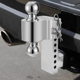 MaxxHaul 50975 6 inch Drop 7 inch Rise Aluminum Adjustable Dual Ball Mount