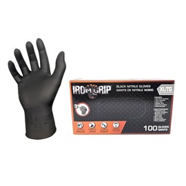 IRON GRIP Black Nitrile Gloves (XL) 100 Piece Disposable Gloves - Extra Large - C3350XL