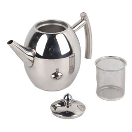 1L/1.5L Teapot with Strainer Insert, Stainless Steel Teapot Coffee Pot Kettle with Removable Infuser for Loose Leaves and Tea Bags (1L)