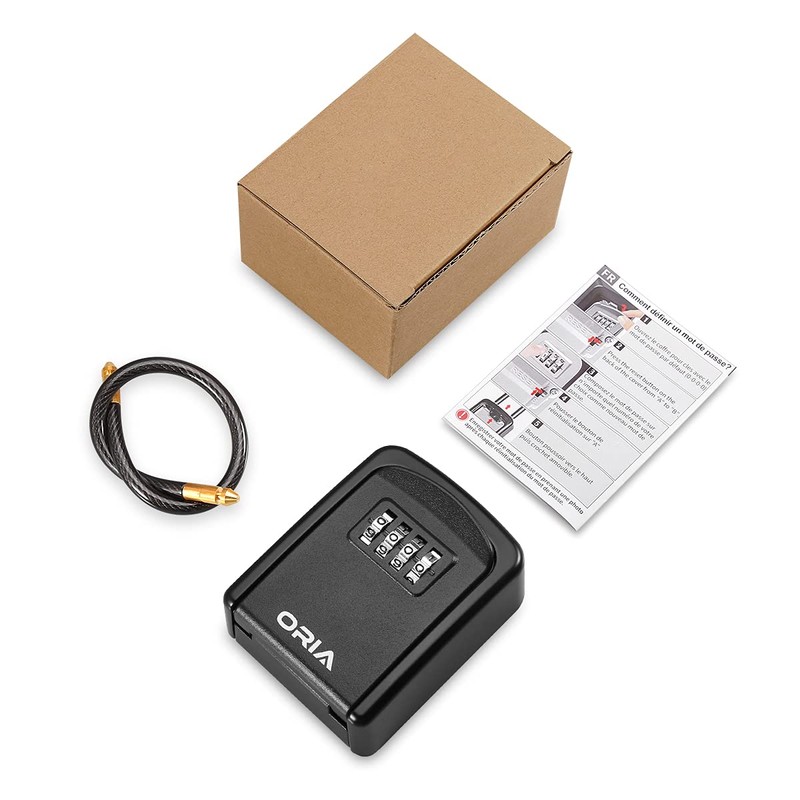 ORIA Key Lock Box, 4 Digit Combination Lock Box, Key