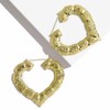 Heart Bamboo Earrings Large Bamboo Joint Hoop Earrings Hip-Hop Golden