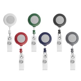 Karteo® ID Card Yo-Yo Oval White with Badge Clip with Sticker and Roll Mechanism Fabric Reinforced for ID Card Holder Card Holder Plastic