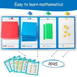 stochastic box Base Ten Blocks Plastic 147 pcs Place Value Blocks with 3 dice Base 10Blocks for Math Manipulatives Kindergarten Early Counting MathToy for 1st Grade Homeschool