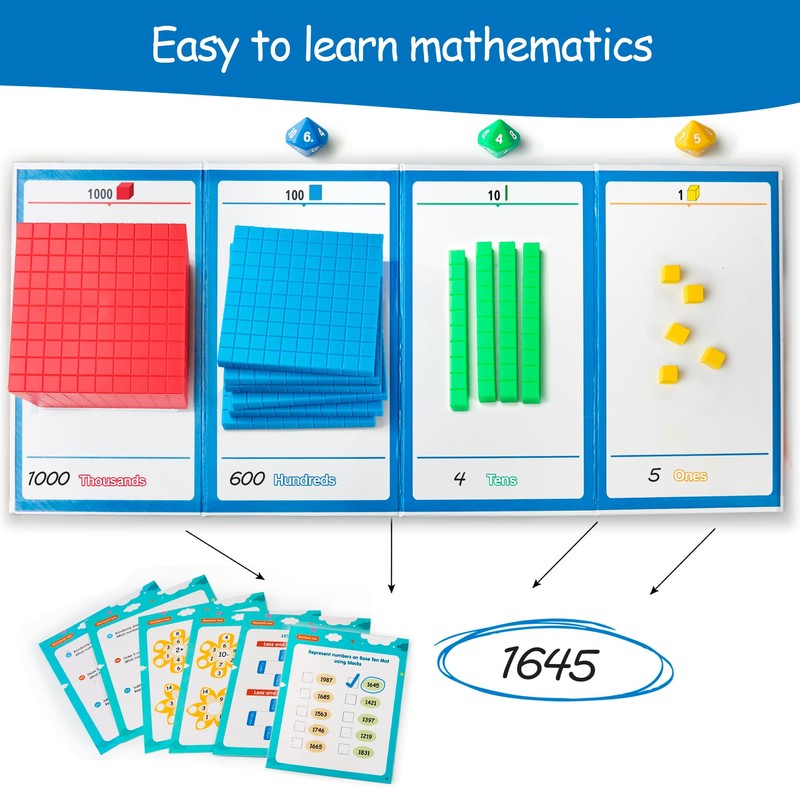 stochastic box Base Ten Blocks Plastic 147 pcs Place Value