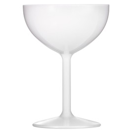 Drinique Unbreakable Coupe Champagne Glasses (Set of 4) 8oz Classic Shatterproof, Reusable, Coupe Glass - White