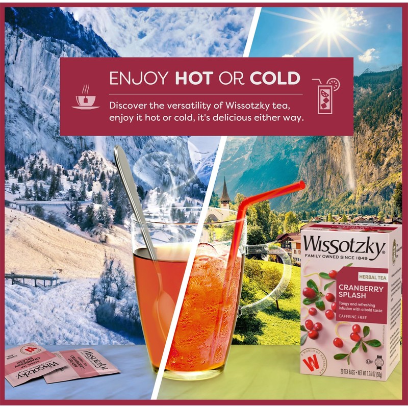 Wissotzky Cranberry Herbal Tea (3 Pack - 60 Teabags) |