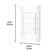 Volteck PA-APDO15-LB, Placa armada blanca 2 interruptores sencillos línea Lisboa