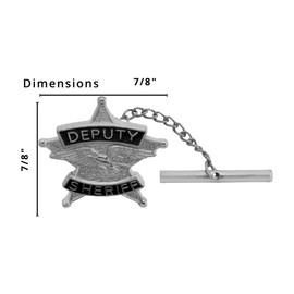 Smith & Warren Deputy Sheriff 5 Point Star Tie Tac Silver Finish Sheriff's Uniform Pin