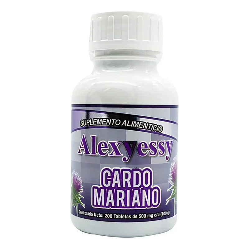 Cardo Mariano Alexyessy Natural 200 Tabletas 500mg Sabor Sin Sabor