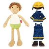 SIGIKID 42859 Learning Doll Fireman Plush Dressing Doll Clothes on