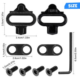 Hejo 2 PCS SPD Cleats for Cycling Shoes, Cycling Cleats Set Compatible with Shimano SPD-SL, SH51 Bike Cleat for Shimano, Non-Slip, Durable Cleat for Indoor Outdoor Road Mountain Biking (Black)