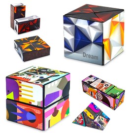 Magic Cube Set, Infinity Magic Puzzle Cubes Toys Cube Set 3D Puzzle Cube Transforming Cube Stress Relief Toy for Children and Adults