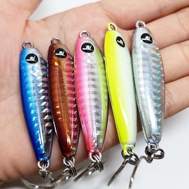 Kmucutie 5 Pieces Epoxy Resin Fishing Jig Lure Great for Inshore and Offshore Game Fish (Mixed Color B, 1 OZ / 2 INCH)