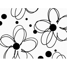 Pack Of 240, Black Fun Flowers Recycled Floral Tissue Prints Paper 20" x 30" Sheets Made In USA
