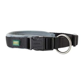 HUNTER NEOPREN VARIO PLUS collar, dog collar, nylon, padded with neoprene, 65/2,5 (XL), Black/Grey