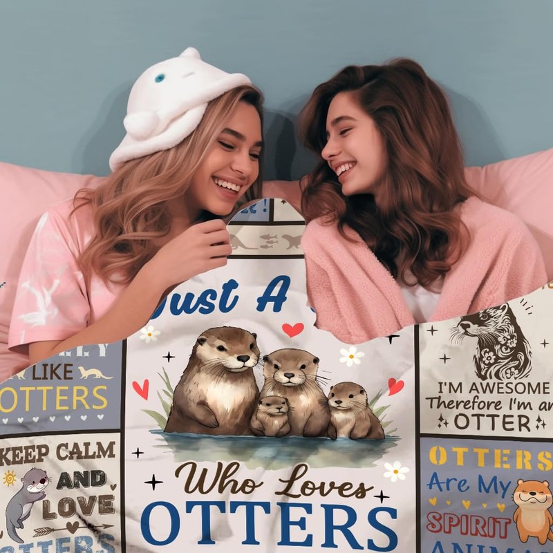 Norkobay Otters Blanket Gifts for Girls Kids,Sea Otters Stuff Otters