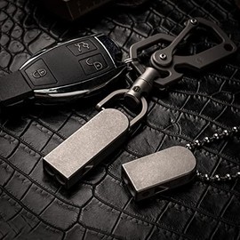 KeyUnity Silbato de Emergencia de Titanio con cordón de Metal, 120 dB +, Silbato de Supervivencia al Aire última intervensión, Ultraligero, Resistente al óxido