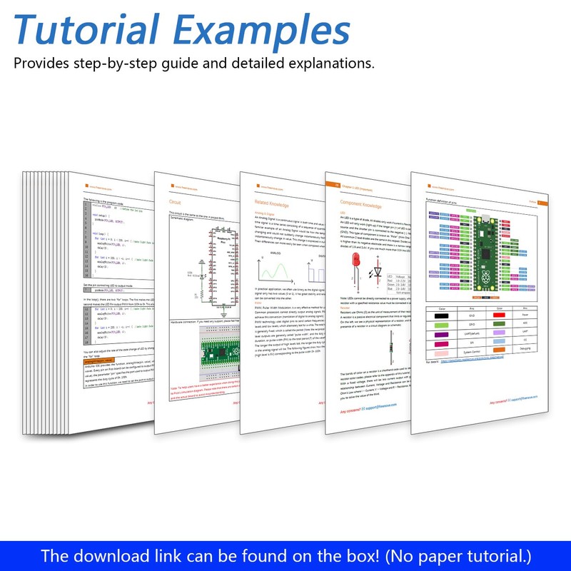 Freenove Raspberry Pi Pico 2 Board Pre-Soldered Header, Dual Arm