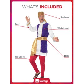 Smiffys Arabian Prince Costume, Large