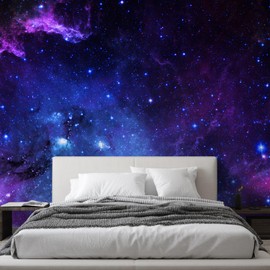 SIGNFORD Wall Mural Galaxy Removable Wallpaper Wall Sticker for Bedroom Living Room - 100x144 inches