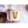 MAXIKIWI Langlebige Emaille-Kaffee- oder Tee-Camping-Tasse für drinnen und draußen, Motiv: