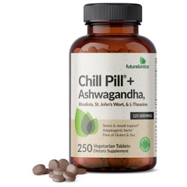 Futurebiotics Futurebiotics Chill Pill + Ashwagandha, Rhodiola, St. Johns Wort, & L-Theanine - Non-GMO, 250 Vegetarian Tablets