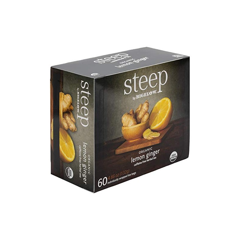 Bigelow Organic Steep Lemon Ginger Tea (60 Count) (2 Pack)