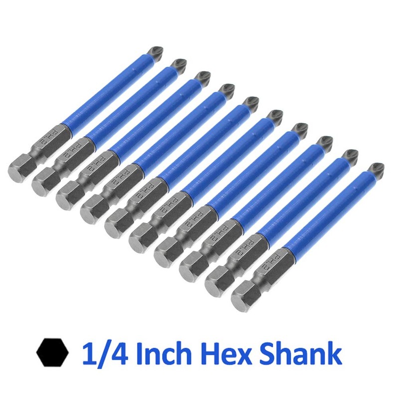 Amgiimor 10Pcs Magnetic Phillips Screwdriver Bits Set 3.5 Inch, 2