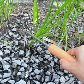 Gentpovth Pack of 2 Stainless Steel Gardening Hand Weed Cutters, Labour-Saving Efficient Weed Cutter with Wooden Handle, Root Removal Artifact, Garden Tool for Removing Moss, Weeds