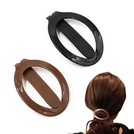 2 Pack Hair Barrettes Exquisite Banana Hair Clip Ponytail Clips Elastic Hairpin for Women, Black Coffee