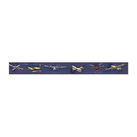 York Wallcoverings Friends Forever JE3602BD Take Flight Airplane Pre-Pasted Wallpaper Border, Navy Background