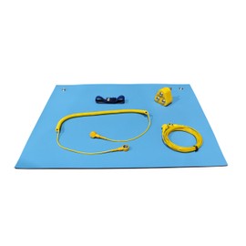 Kill Stat Anti Static ESD Grounding Kit, Anti Static Wrist Strap, Anti Static Mat, Safe For Electronics, PC Building, Soldering Repair And Circuit Board Repair (Blue) (300 x 600mm)