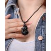 Lightock Obsidian Fox Necklace Pendant for Women Healing Energy Crystal