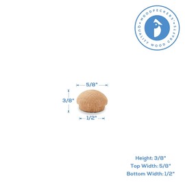 Wood Hole Plugs 1/2 inch, Pack of 250 Oak Button Top Wood Plugs for Screw Holes, by Woodpeckers